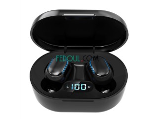 Écouteurs sans fil Bluetooth 5.0, E7S TWS Affichage LED, étanches, avec boîte de charge