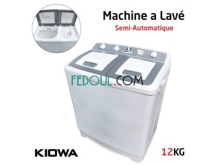 آلة غسيل بلاستيكية بسعة 12كغ مع مضخة تفريغ KIOWA Machine A Laver En Plastique Avec Pompe de Drainage 12Kg (2bac)