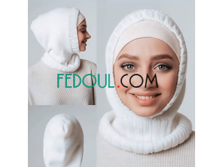 حجاب صوف تركي اصلي مريح و أنيق مقاوم للبرد و الرياح جودة عالية Bounet Hijab Laine Mérinos Haute Q