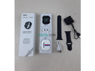 Smart Watch Avec 1 Bracelet + Ecouteurs Sans Fil DM03