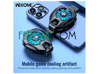جهاز تبريد الحرارة للهواتف المحمولة من WEKOME مع شاشة عرض لدرجة الحرارة مشعاع تبريد للألعاب مع مشبك خلفي عالمي للهواتف المحمولة